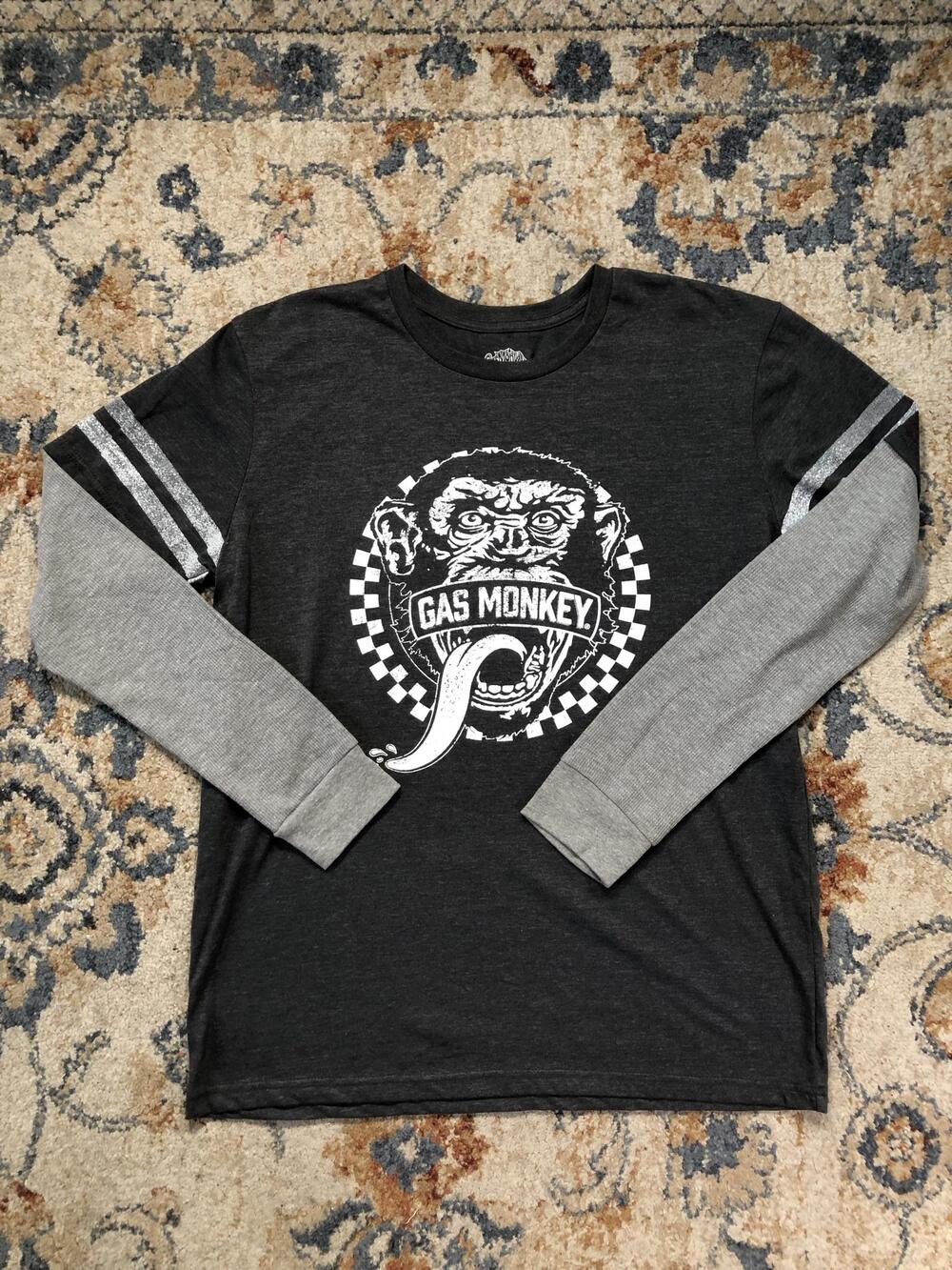 Gas Monkey Shirt Mens Medium Gray Long Sleeve Garage Graphic Tee Tagless